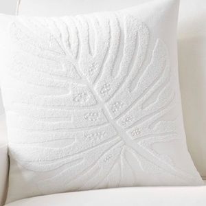 Pottery Barn Embroidered Monstera leaf decorative pillowcases